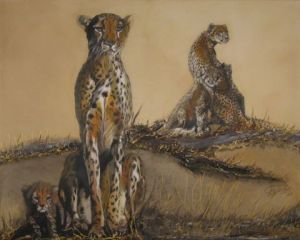 Voir le détail de cette oeuvre: famille de guepards